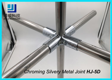 Worktable Chrome Pipe Connectors 5 Way Universal Metal Pipe Joints Union